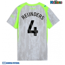 Camisa de Futebol Manchester City Tijjani Reijnders #4 Equipamento Alternativo Mulheres 2025-26 Manga Curta
